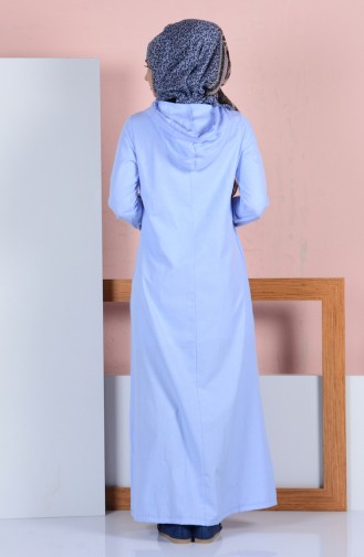 Robe Hijab Bleu Bébé 1454-09
