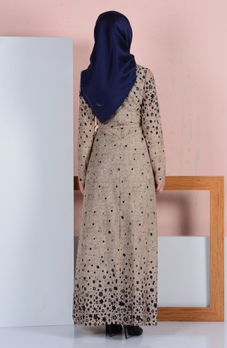 Beige Hijab Dress 1610-10