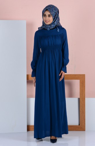 Petrol Hijab Dress 1081-06