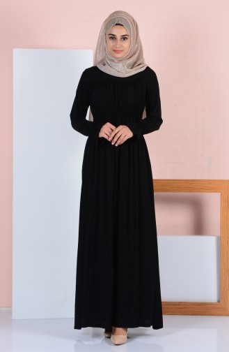 Faltiges Kleid 1081-01 Schwarz 1081-01