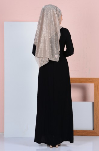 Faltiges Kleid 1081-01 Schwarz 1081-01