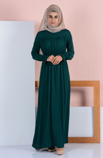 Grün Hijab Kleider 1081-07
