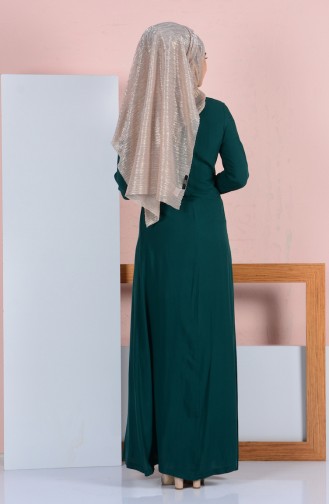 Green Hijab Dress 1081-07