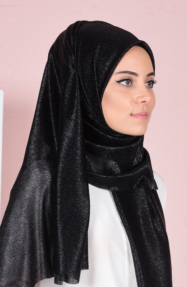 Simli Şal 50260-01 Siyah