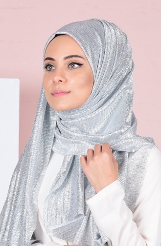 Simli Şal 50260-03 Gümüş
