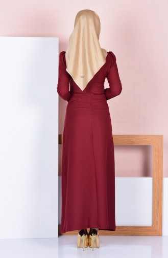 Weinrot Hijab Kleider 2805-02