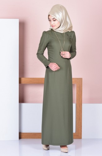 Khaki Hijab Dress 2805-10