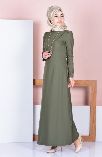 Khaki Hijab Dress 2805-10