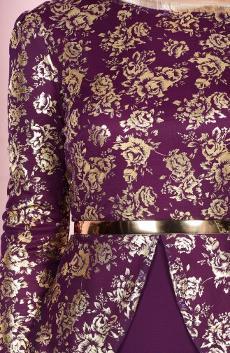 Dark Purple Hijab Dress 3015-05