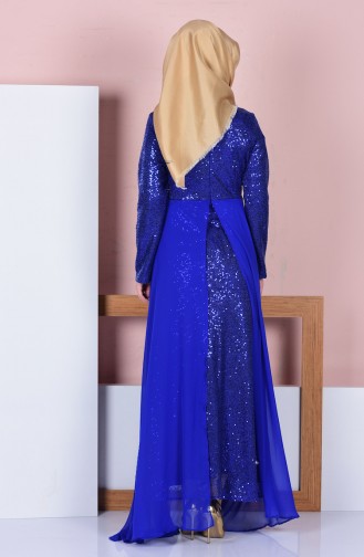 Saxe Hijab Evening Dress 81389-03