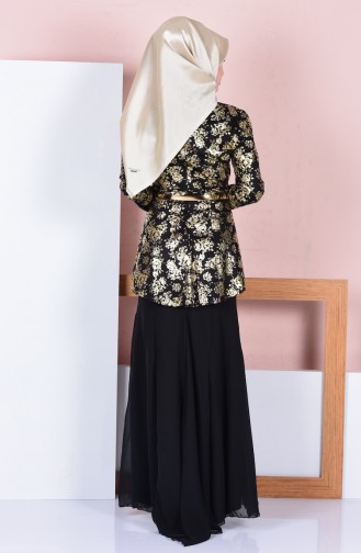 Schwarz Hijab Kleider 3015-04