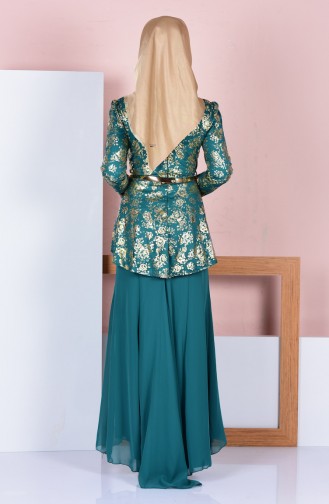 Green Hijab Dress 3015-03
