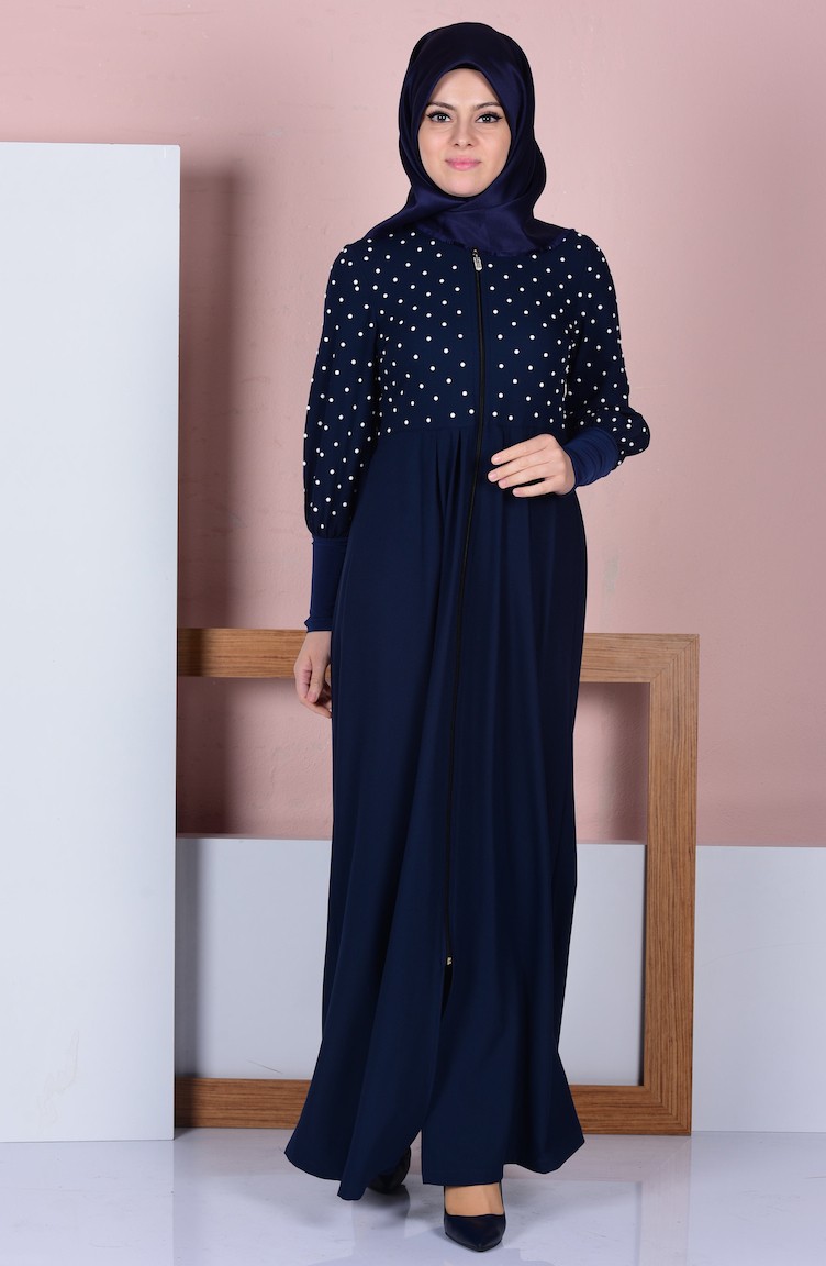 pastel blue abaya
