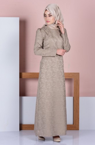 Light Mink Hijab Dress 7123-05