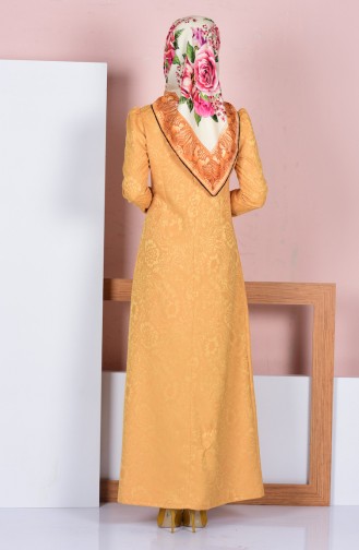 Mustard Hijab Dress 7123A-01