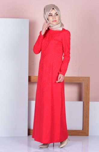 Red Hijab Dress 7123-09