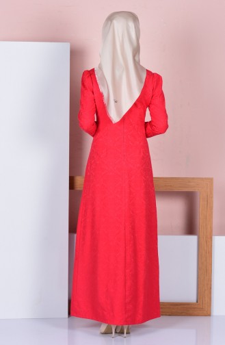 Red Hijab Dress 7123-09