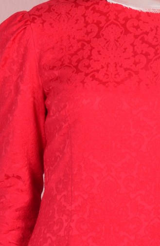 Rot Hijab Kleider 7123-09