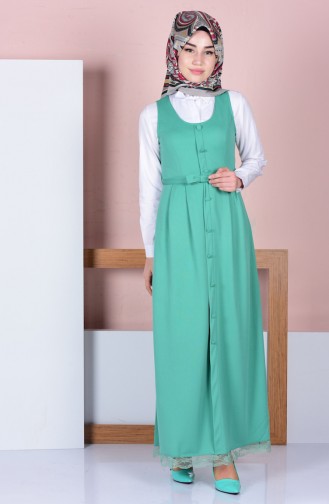 Robe Gilet a Boutons 3037-10 Vert Menthe 3037-10