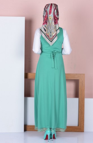 Robe Gilet a Boutons 3037-10 Vert Menthe 3037-10