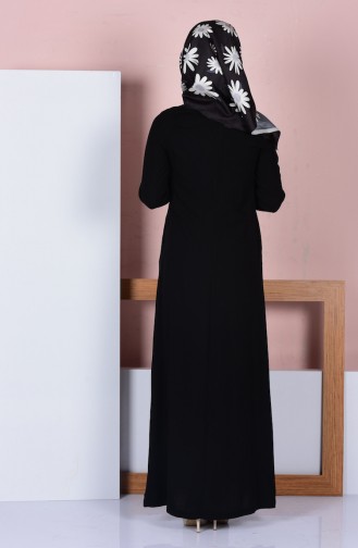 Güpür Detaylı Elbise 1301-01 Siyah