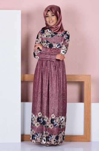 Beige Hijab Dress 1619-04