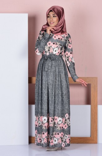 Smoke-Colored Hijab Dress 1619-05