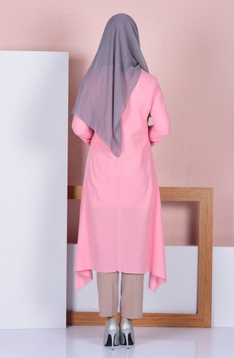 Kolyeli Şile Bezi Tunik 2764-13 Pembe