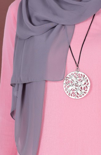 Kolyeli Şile Bezi Tunik 2764-13 Pembe
