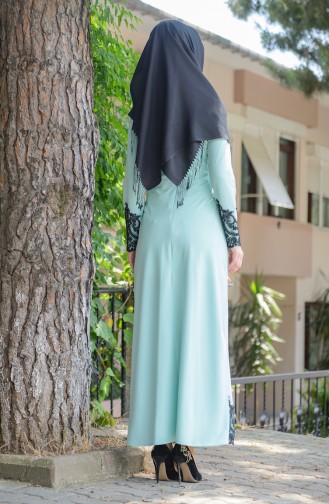 Mint Green Hijab Dress 3013-08