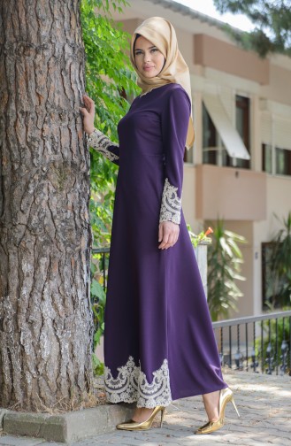 Purple Hijab Dress 3013-09