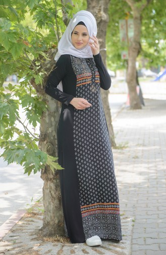 Black Hijab Dress 1232-01