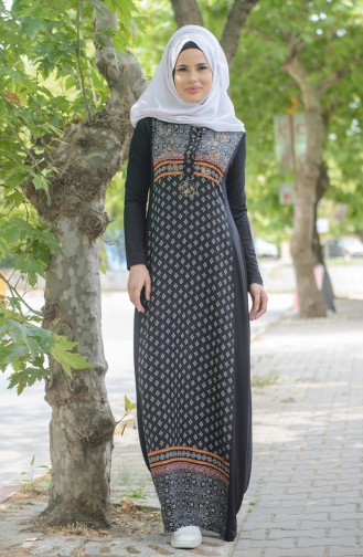 Black Hijab Dress 1232-01