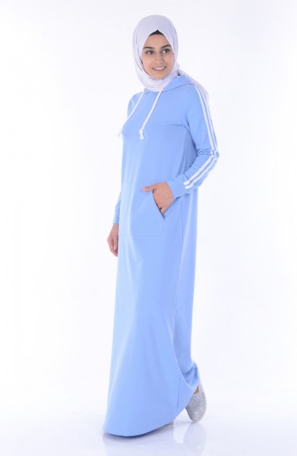 Kleid mit Kapuzen 1386-07 Baby Blau 1386-07