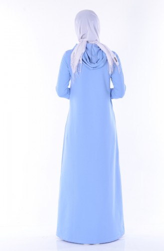Kleid mit Kapuzen 1386-07 Baby Blau 1386-07