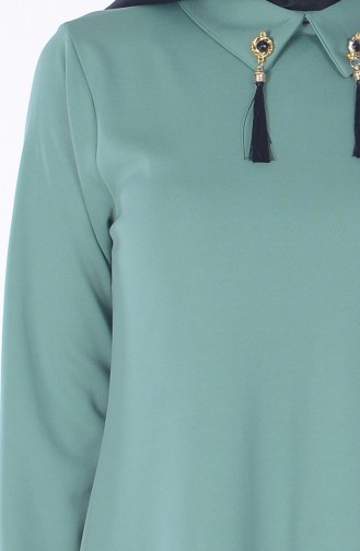 Green Almond Hijab Dress 1066-11