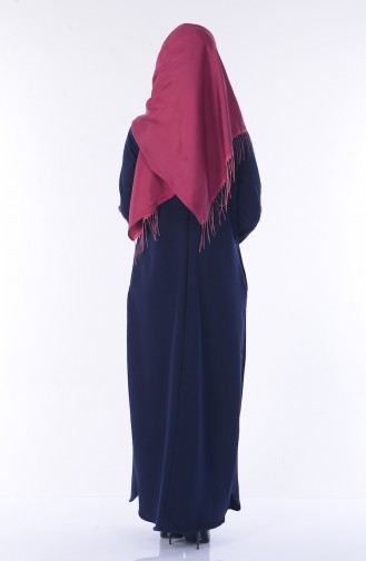 Navy Blue Hijab Dress 1449-04