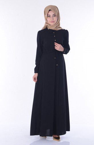 Black Hijab Dress 3666-01