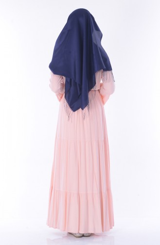 Salmon Hijab Dress 3815-02