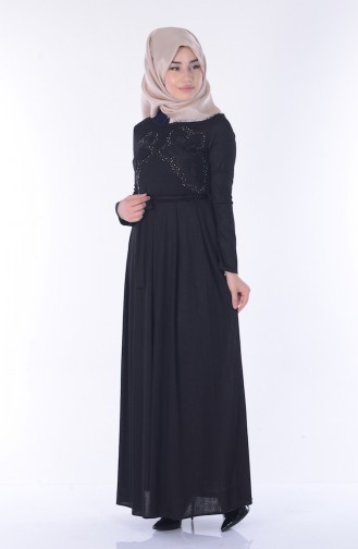Black Hijab Dress 3828-01
