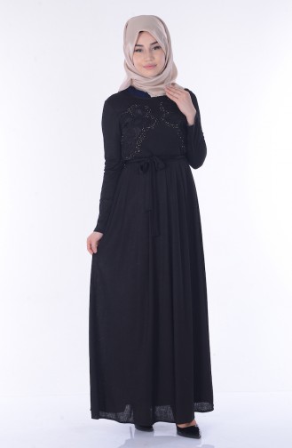 Black Hijab Dress 3828-01