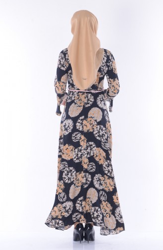 Beige Hijab Kleider 1233-10
