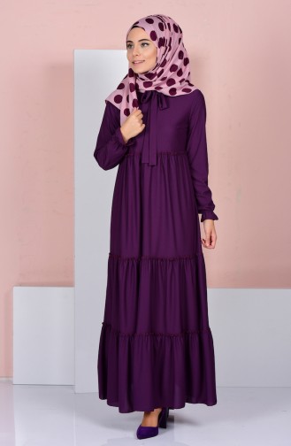 Lilac Hijab Dress 4056-11