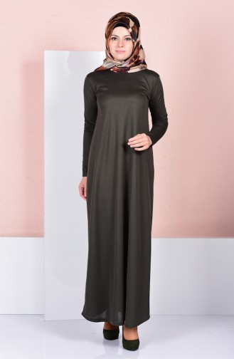 Khaki Hijab Dress 5022-03