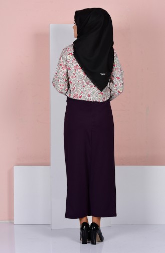 Straight Narrow Skirt 3029-05 dark Purple 3029-05