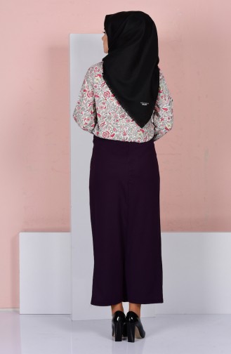 Straight Narrow Skirt 4035-05 Dark Purple 4035-05