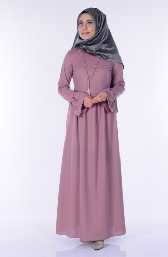 Dunkel-Puder Hijab Kleider 6098-01