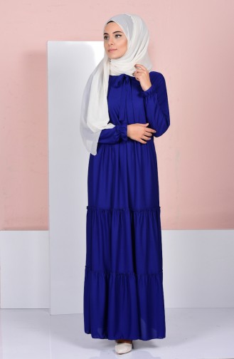 Saxe Hijab Dress 4056-07