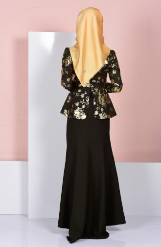 Khaki Hijab Evening Dress 1057-06