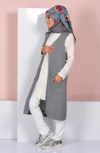 Gilet Détail Poches 3944-08 Gris 3944-08